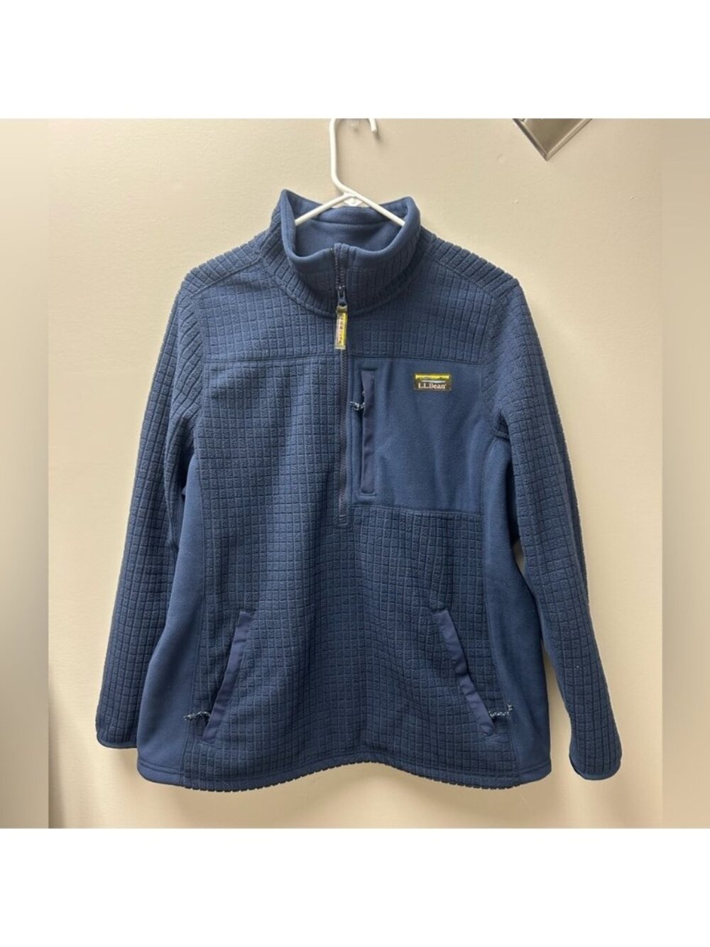L.L. Bean Navy Blue Mountain Classic Windproof Fleece Quarter Zip